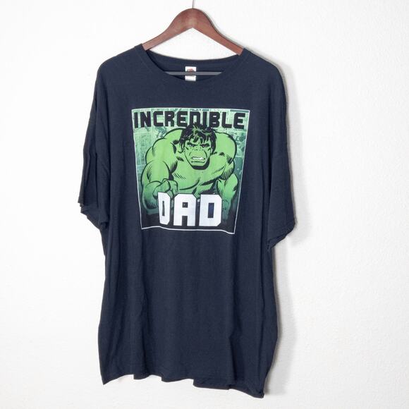 Fruit of the Loom Men’s Incredible Dad Hulk Graphic T-Shirt Dadcore Comic 3XL - Picture 1 of 4